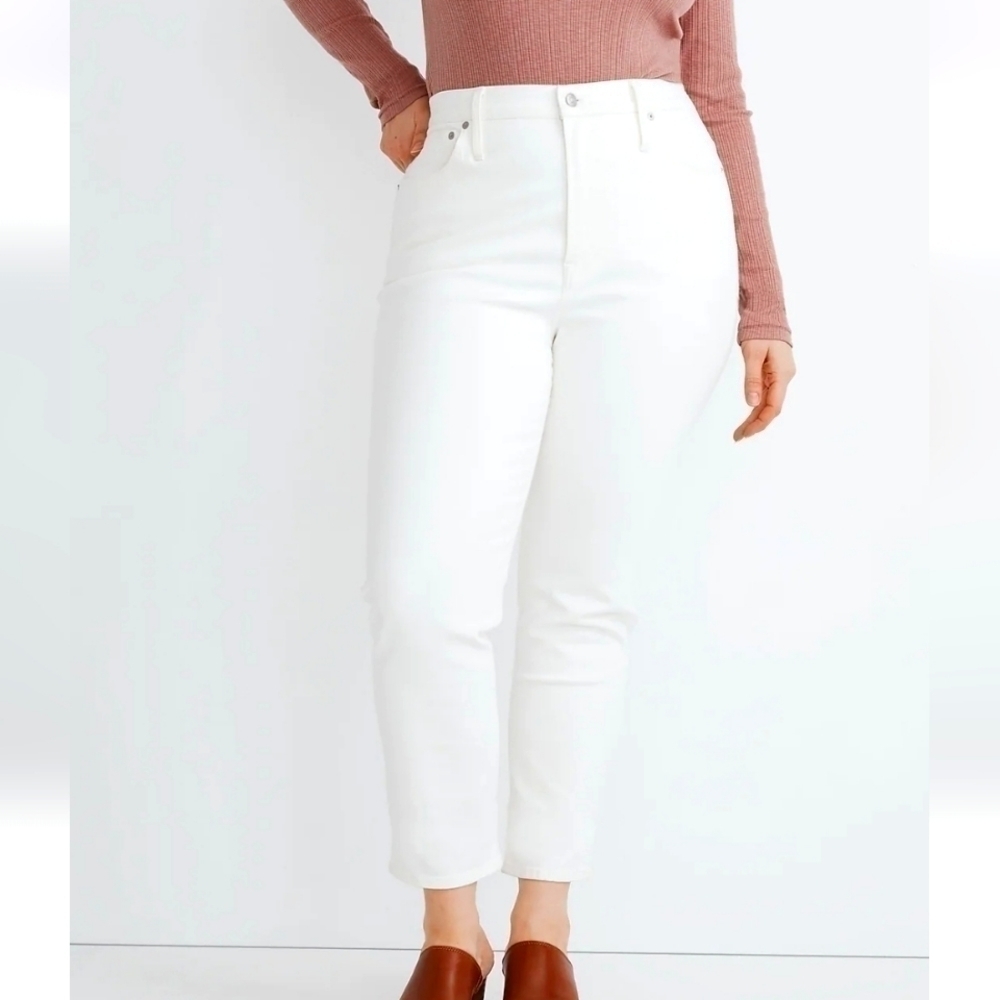 Madewell The Perfect Vintage Jean in Tile white size 33 NWT ND501